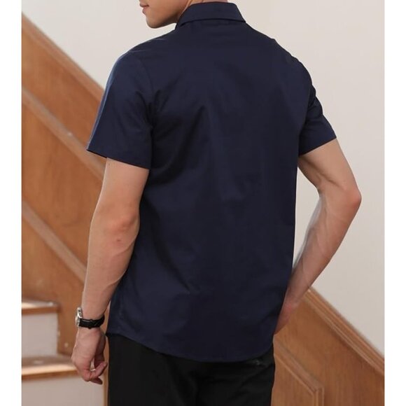 SANGTREE Men’s Short Sleeve Button Down Shirt – 100% Cotton – 4XL - Picture 4 of 4